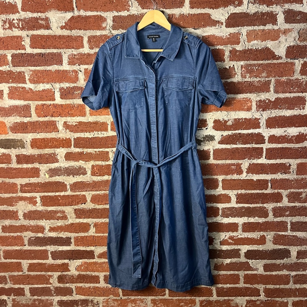 Universal Standard Blue Belted Dress